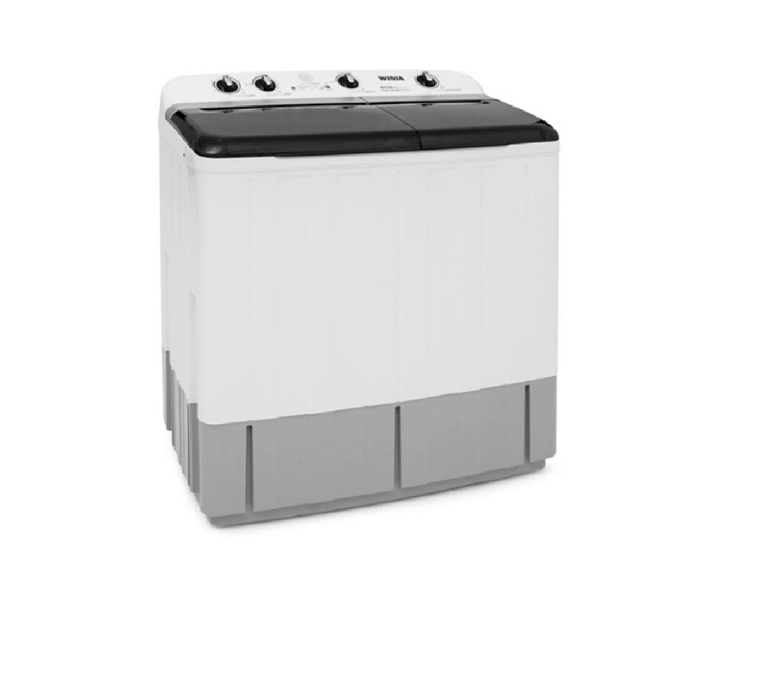 LAVADORA SEMIAUTOMÁTICA WINIA DWM-K261PW DE DOS TINAS CAPACIDAD PARA 15 KG, COLOR BLANCO Y BASE COLOR SILVER