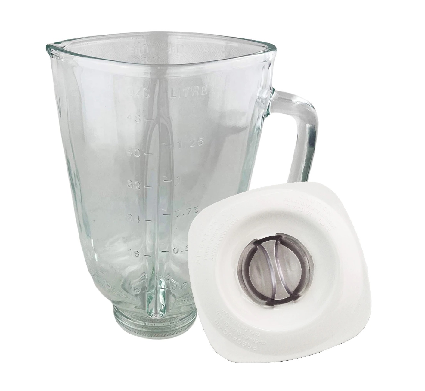 Vaso de vidrio para licuadora T-Fal Infiny Force con tapa blanca