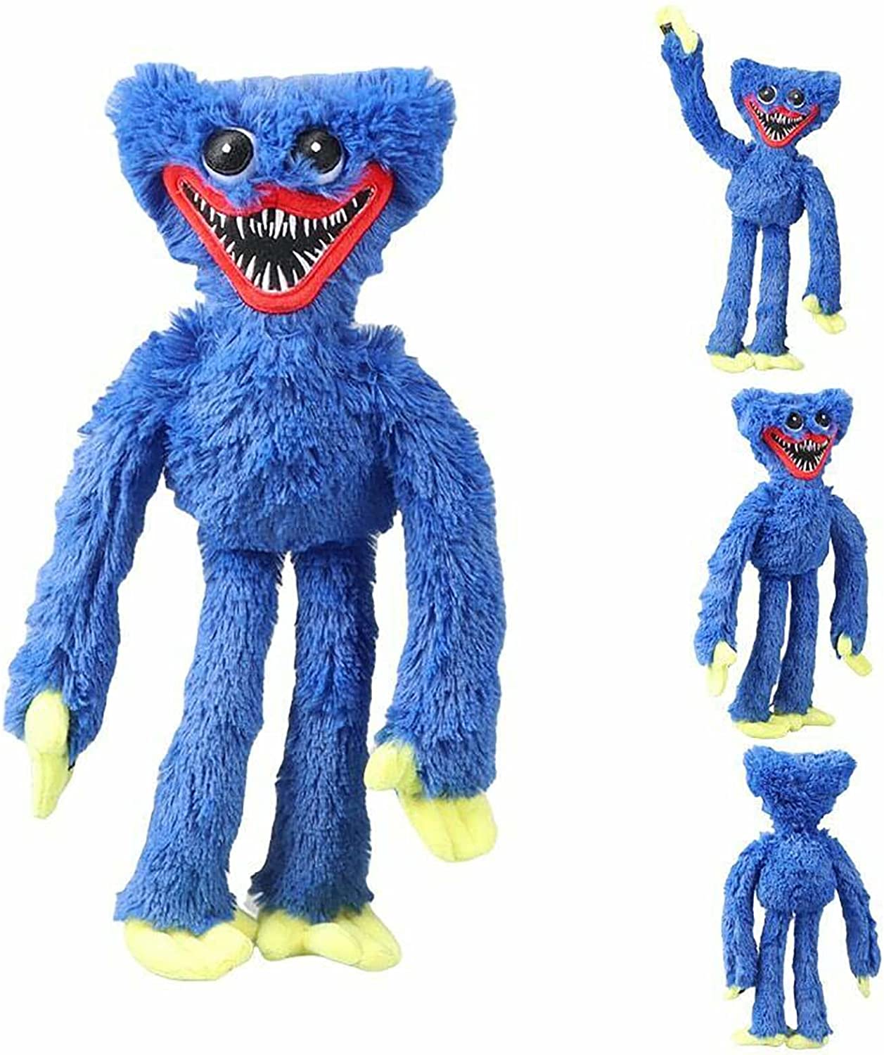 Huggy Wuggy Poppy Plush Platytime Peluche, muñeco de peluche de dibujos animados, muñeco de peluche de terror Monstruo. Regalo para fanáticos del videojuego (Azul)