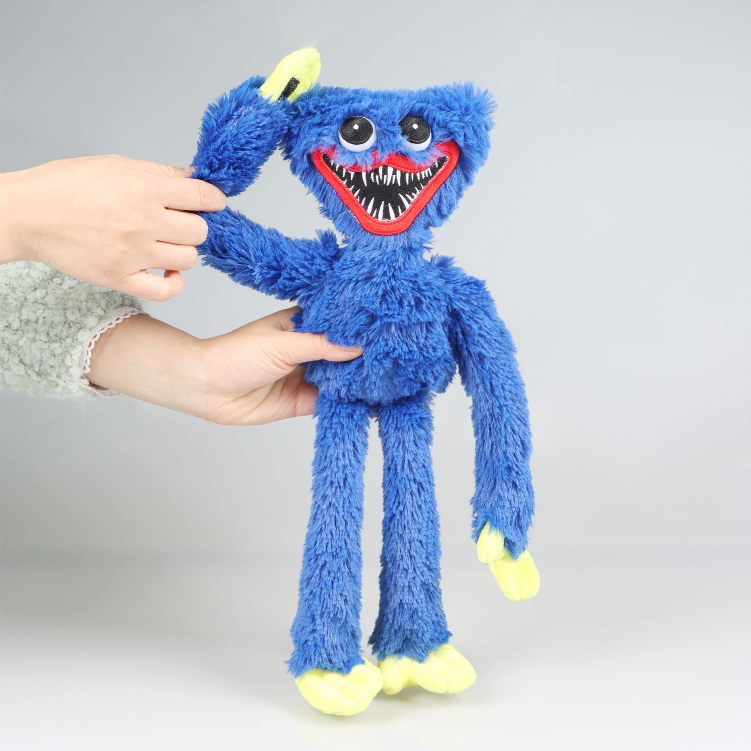 Huggy Wuggy Poppy Plush Platytime Peluche, muñeco de peluche de dibujos animados, muñeco de peluche de terror Monstruo. Regalo para fanáticos del videojuego (Azul)
