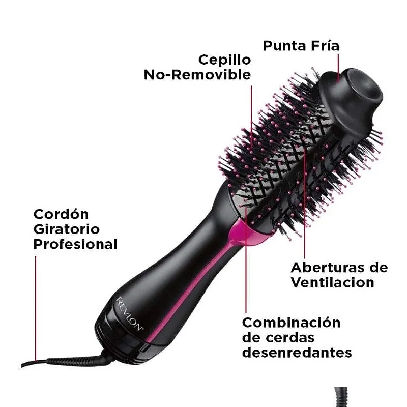Secador Y Voluminizador Revlon® One-step Negro Con Rosa