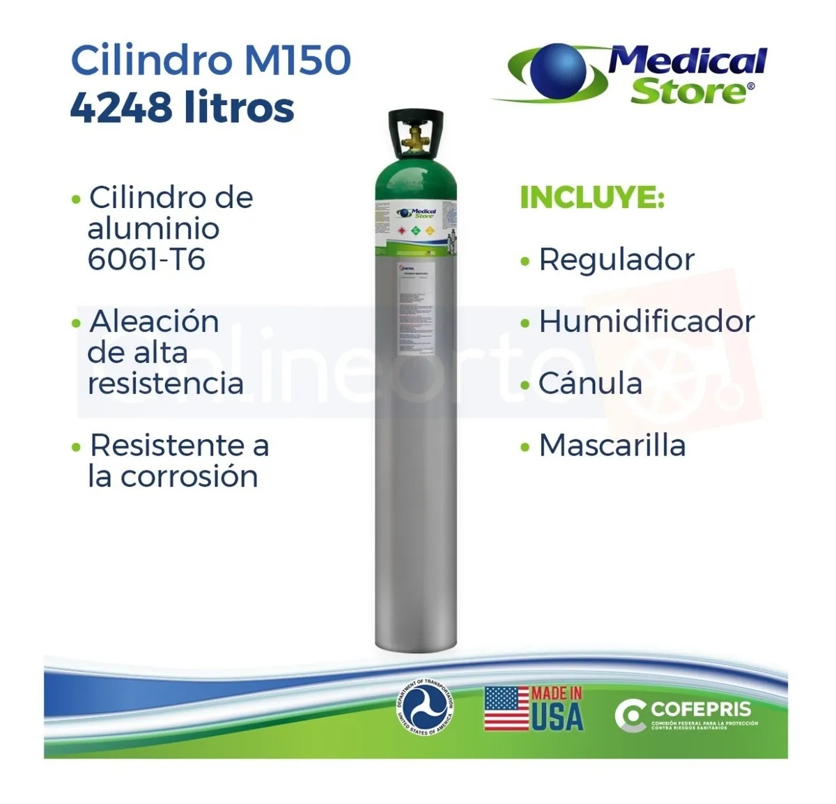Equipo De Oxígeno Kit Completo M150 4248 Lit Oxiplus