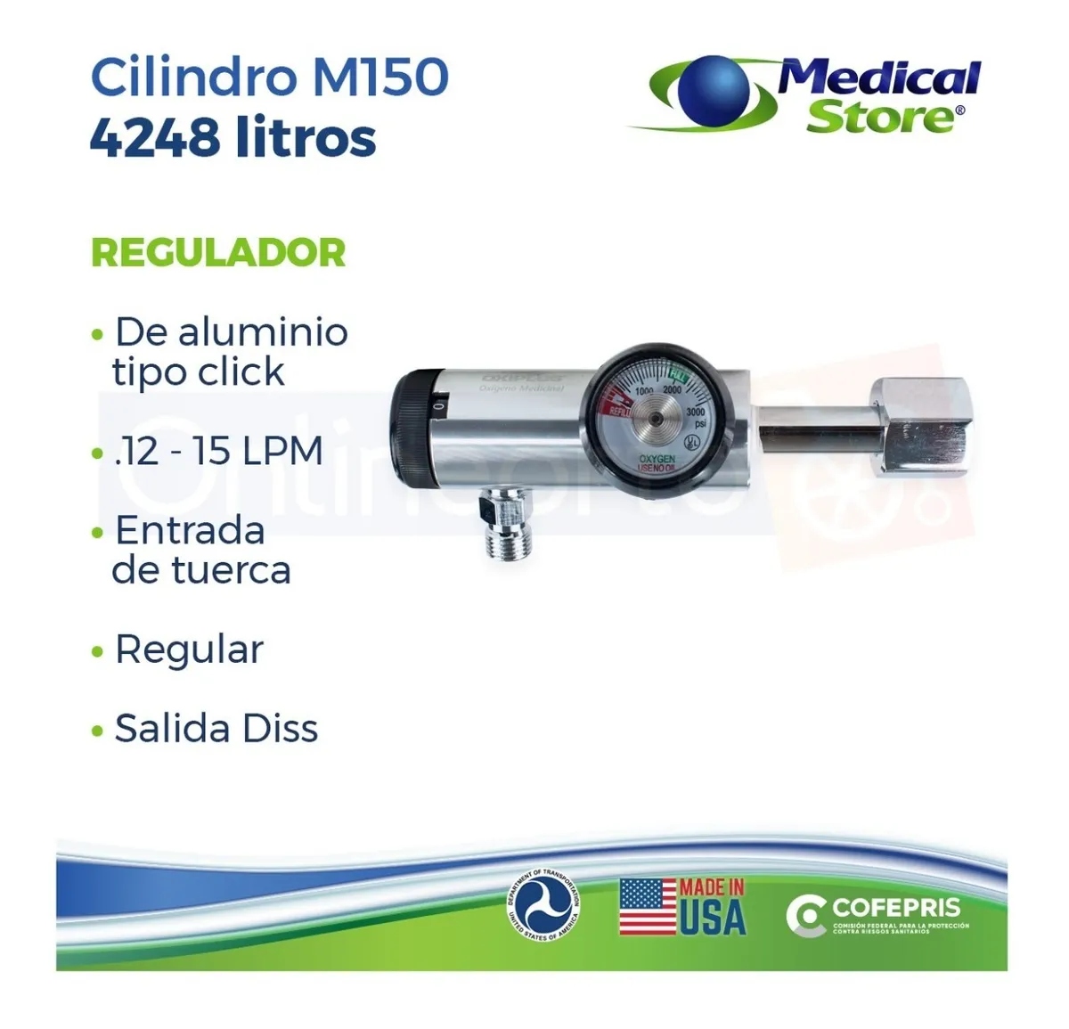 Equipo De Oxígeno Kit Completo M150 4248 Lit Oxiplus