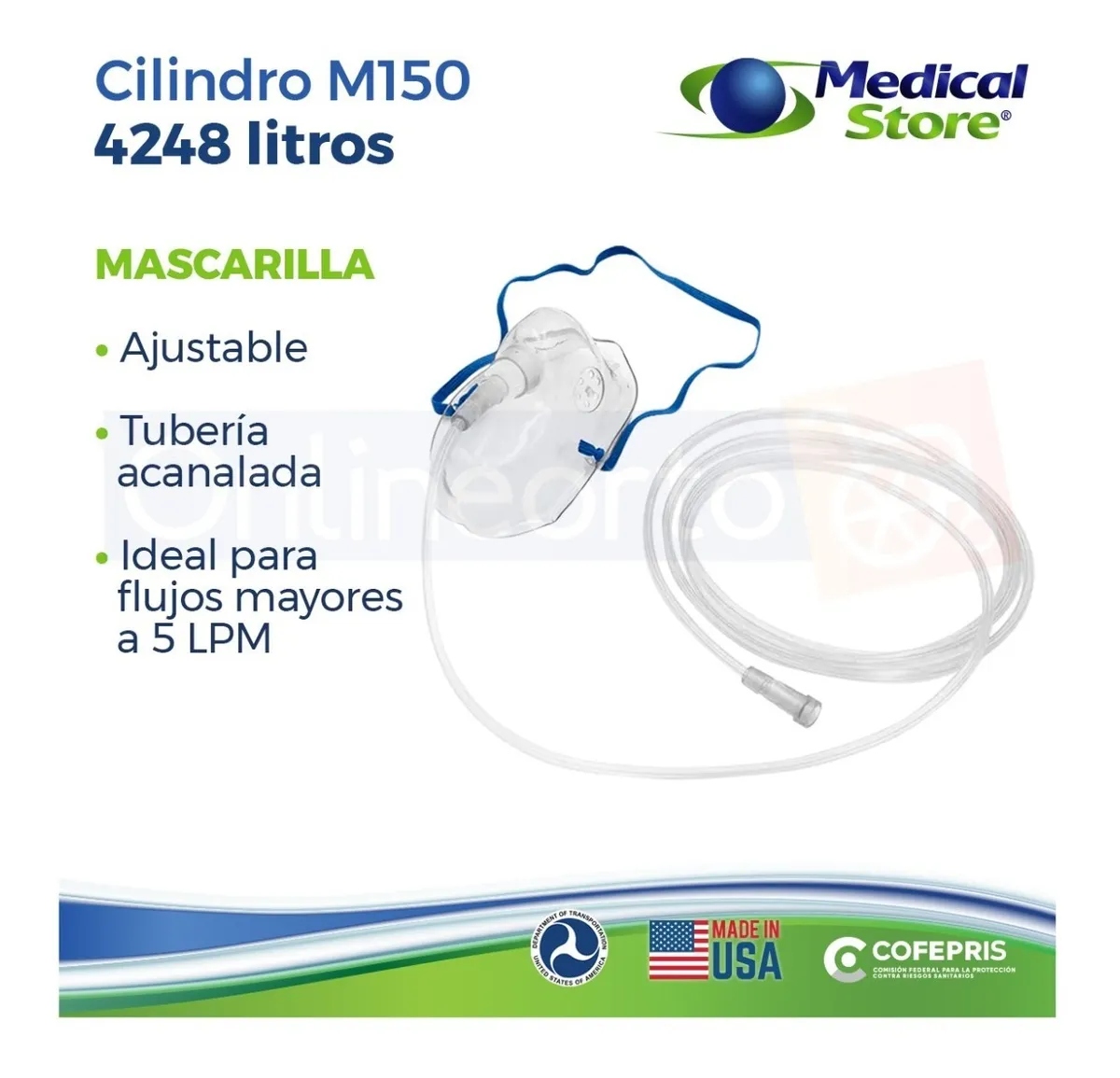Equipo De Oxígeno Kit Completo M150 4248 Lit Oxiplus