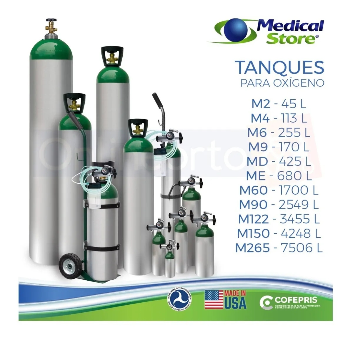 Equipo De Oxígeno Kit Completo M150 4248 Lit Oxiplus