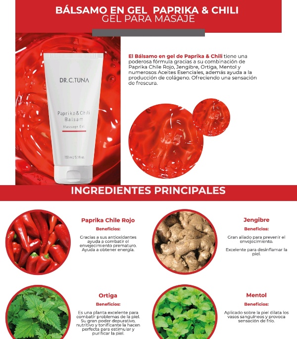 Gel Páprika by Farmasi Circulación Varices Vegano Sin Parabenos.
