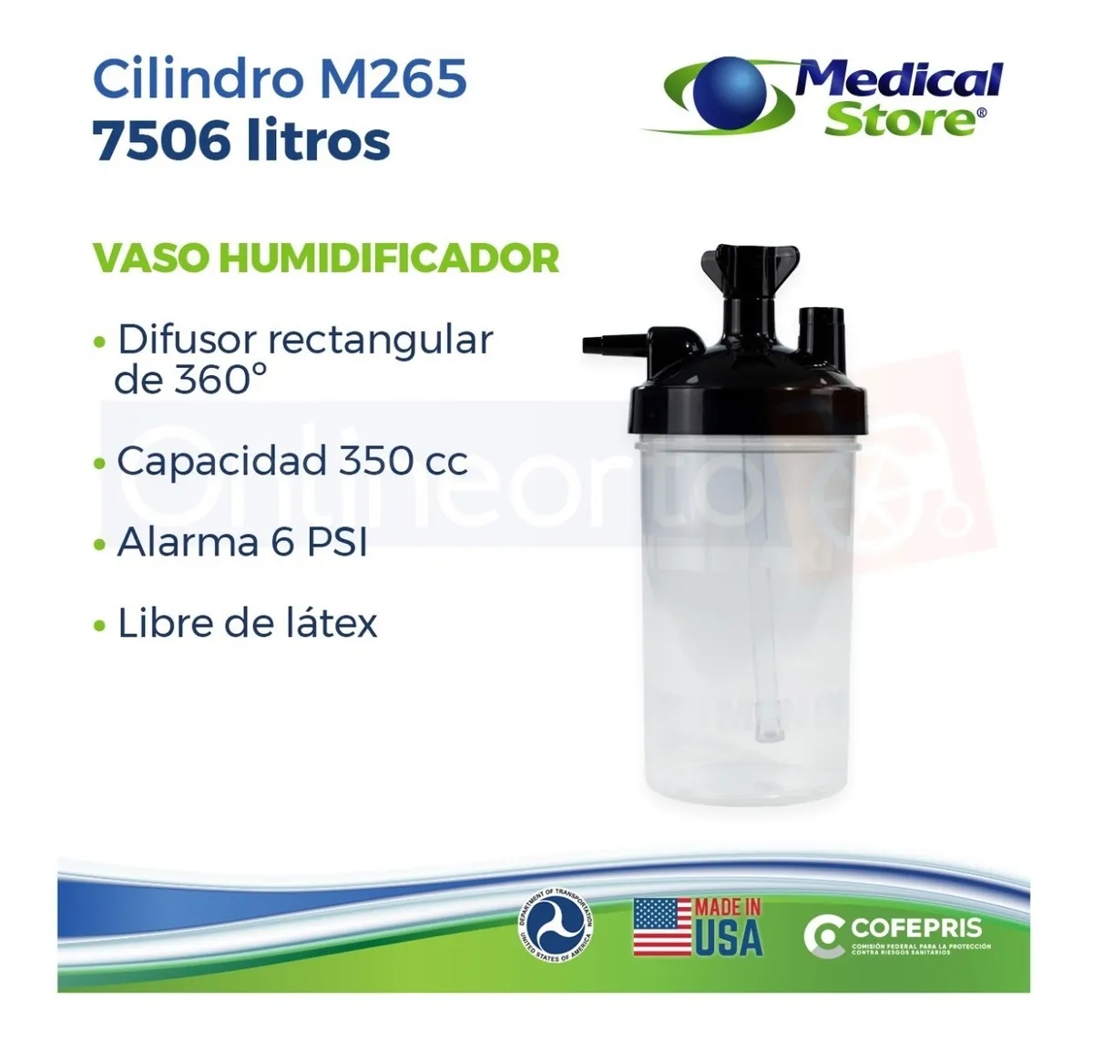 Tanque De Oxigeno Kit Completo M265 7506 Lit Oxiplus