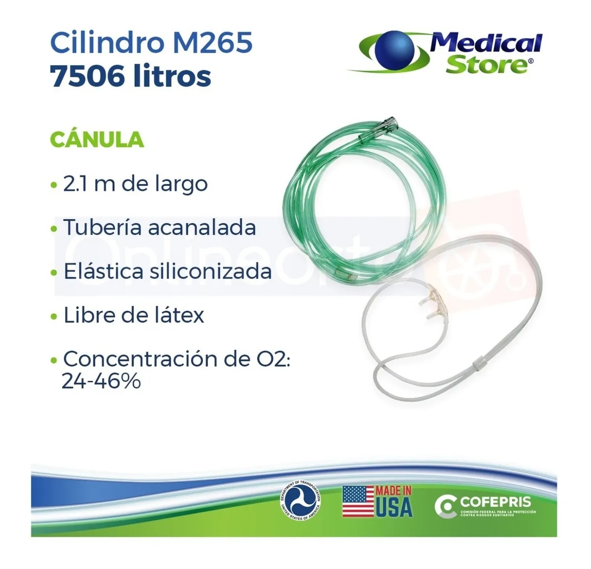 Tanque De Oxigeno Kit Completo M265 7506 Lit Oxiplus