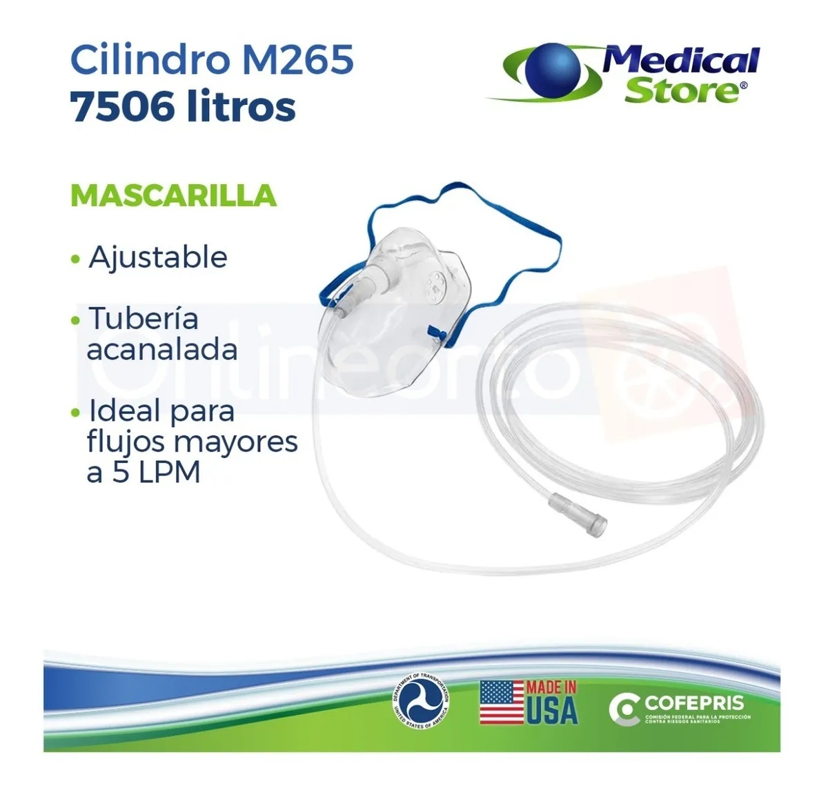 Tanque De Oxigeno Kit Completo M265 7506 Lit Oxiplus