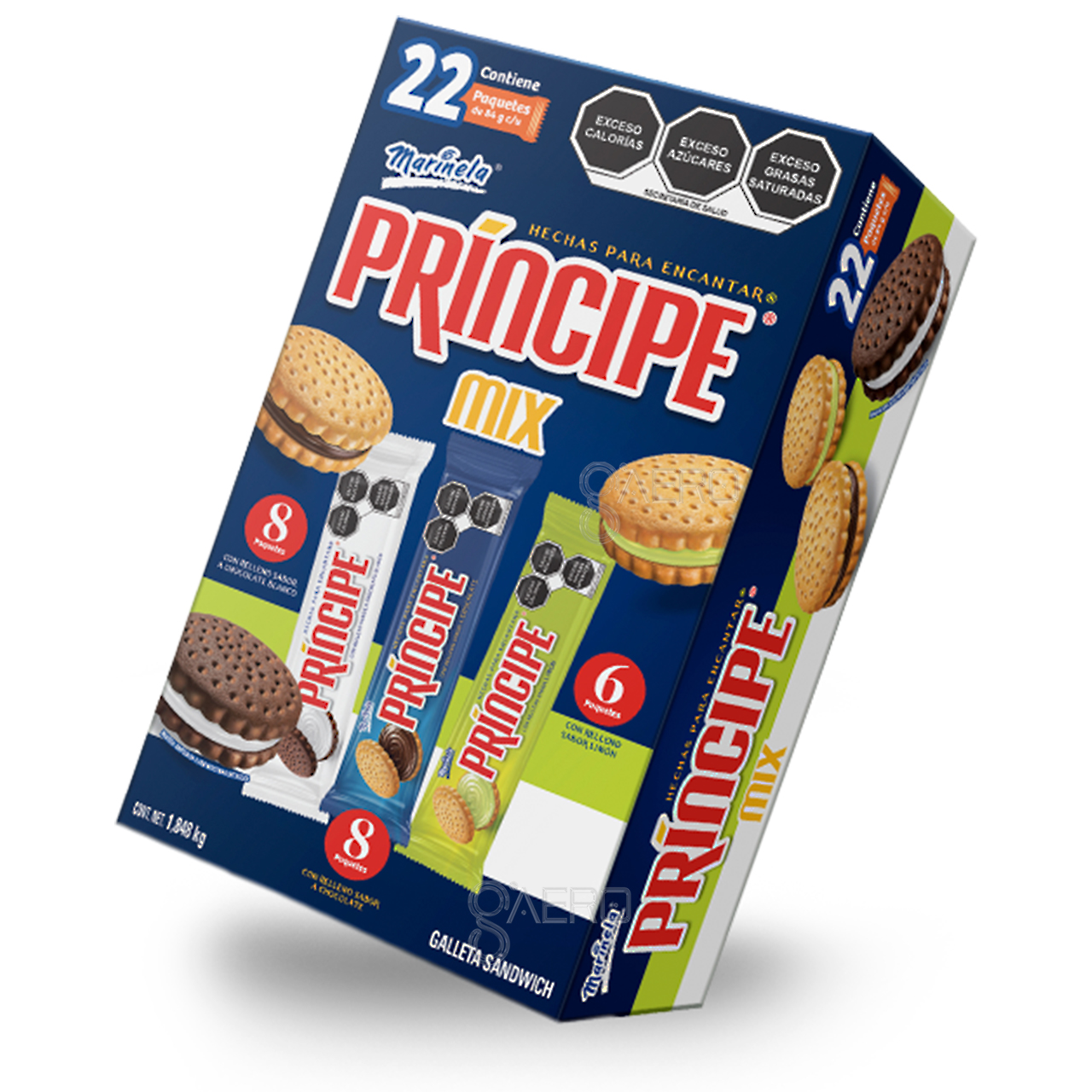 Galletas Principe Marinela® Mix Con 22 Pzas De 84 G C/u