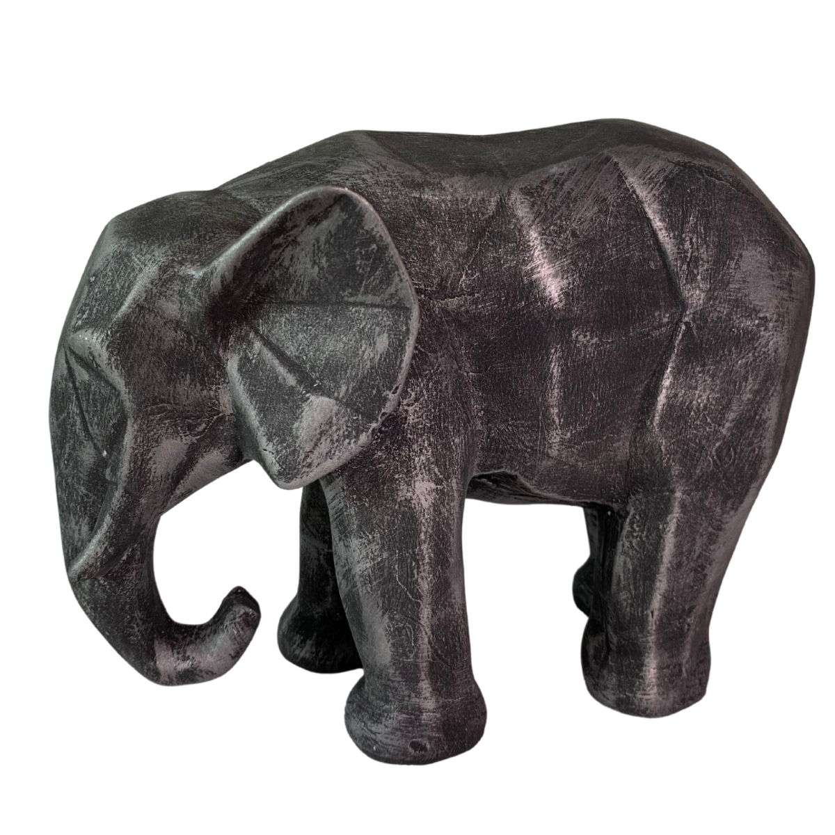 Elefante Decorativo Figura Geometrica Yeso Hogar Gris Decoracion  