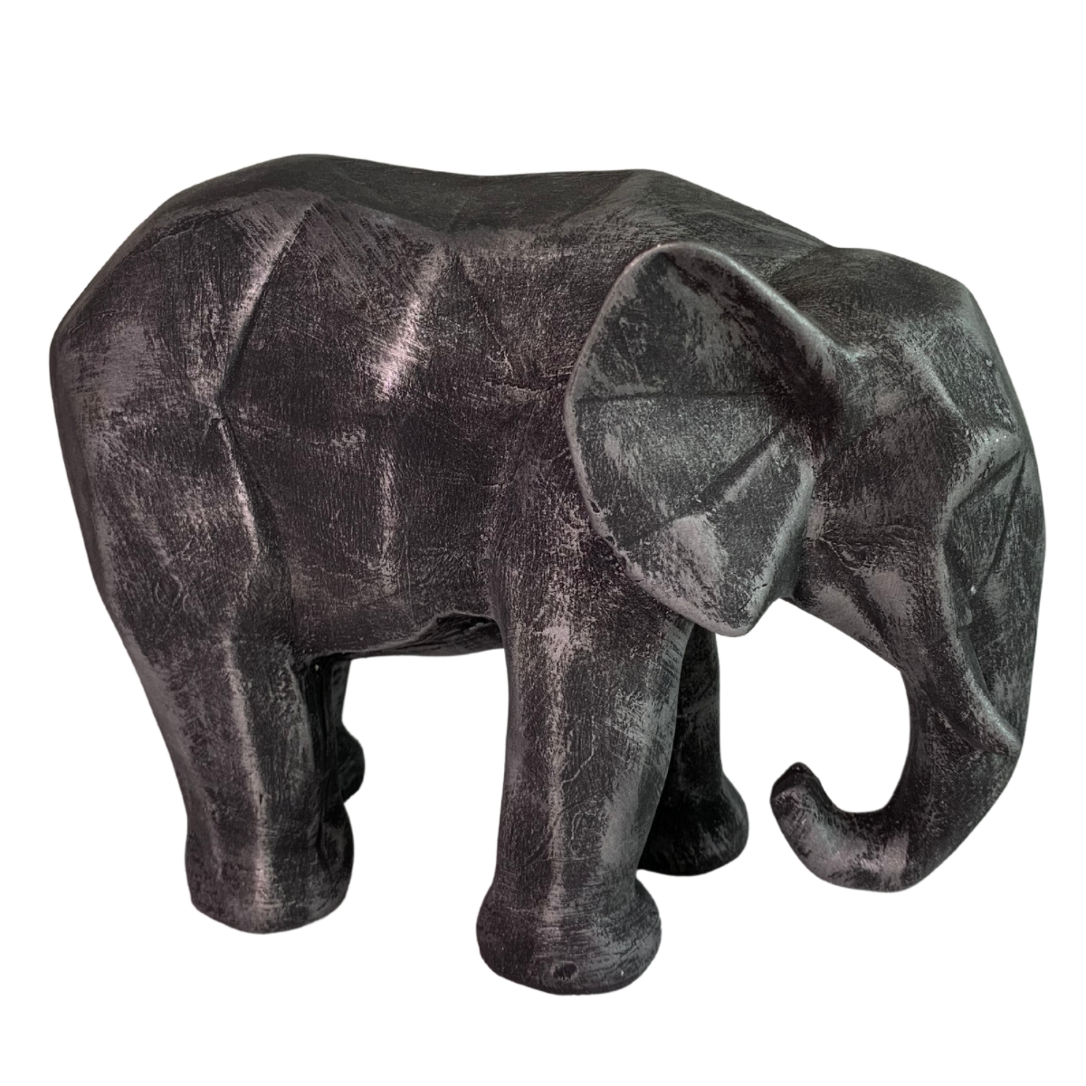 Elefante Decorativo Figura Geometrica Yeso Hogar Gris Decoracion  