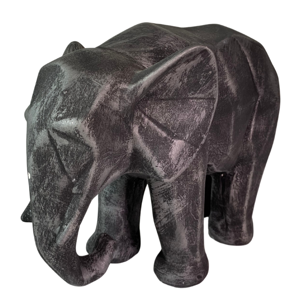Elefante Decorativo Figura Geometrica Yeso Hogar Gris Decoracion  