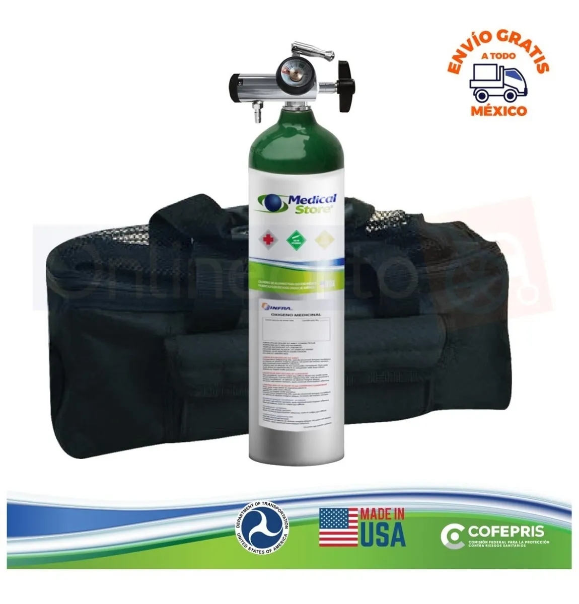 Tanque De Oxigeno Kit Completo Md 425 Litros Oxiplus