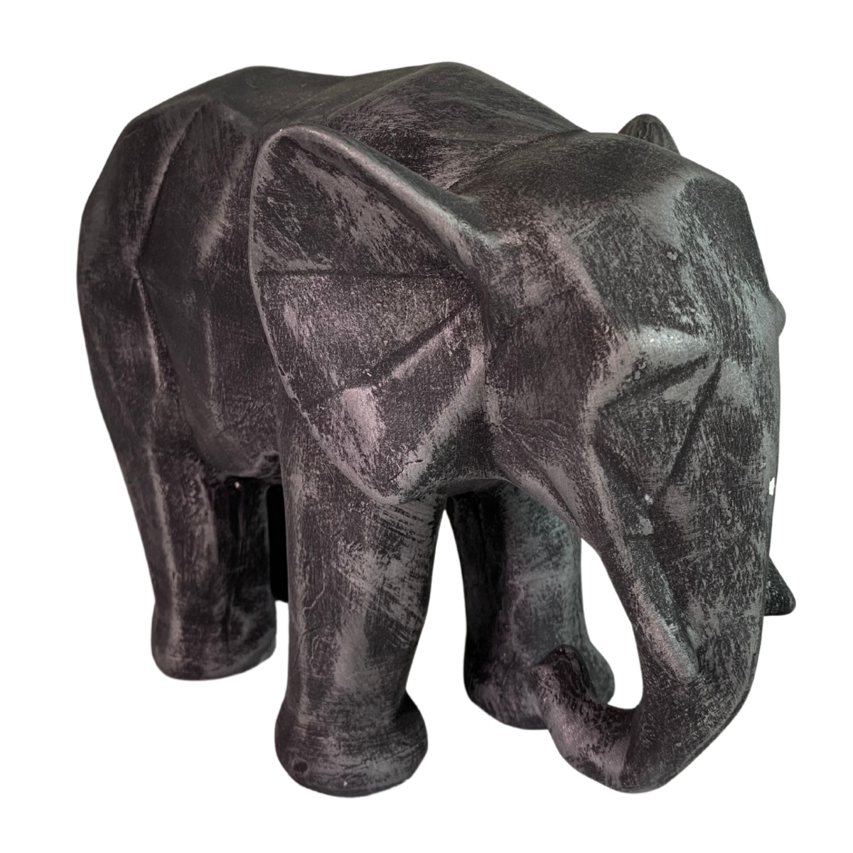 Elefante Decorativo Figura Geometrica Yeso Hogar Gris Decoracion  