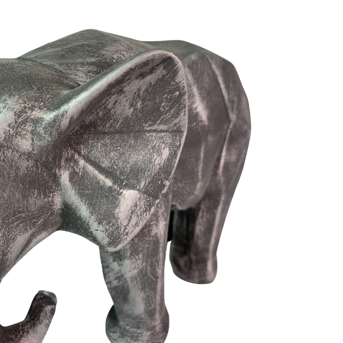 Elefante Decorativo Figura Geometrica Yeso Hogar Gris Decoracion  