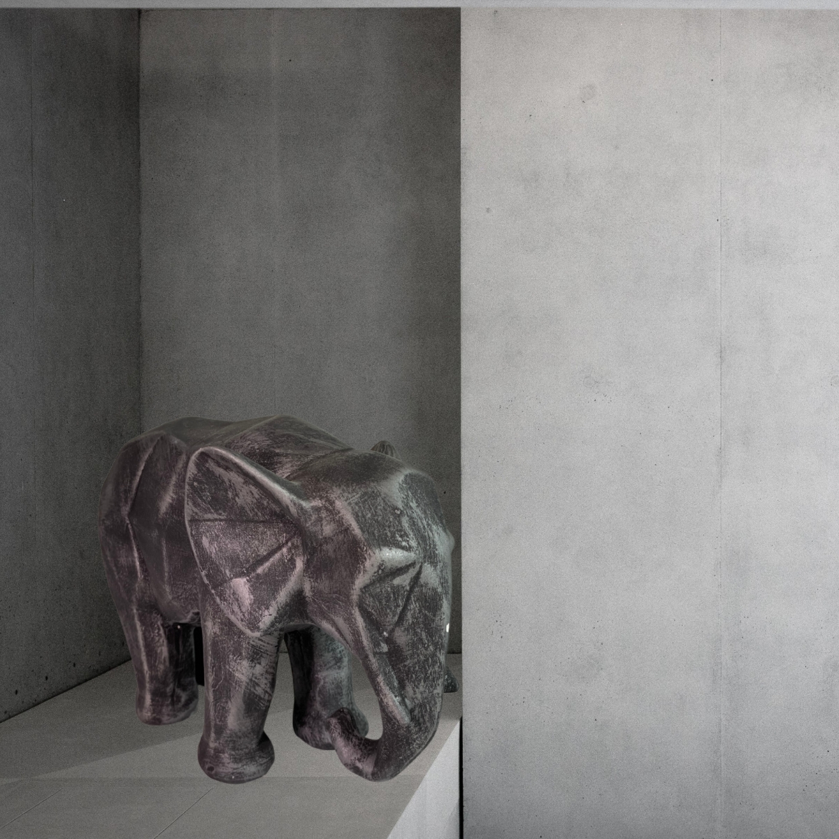Elefante Decorativo Figura Geometrica Yeso Hogar Gris Decoracion  