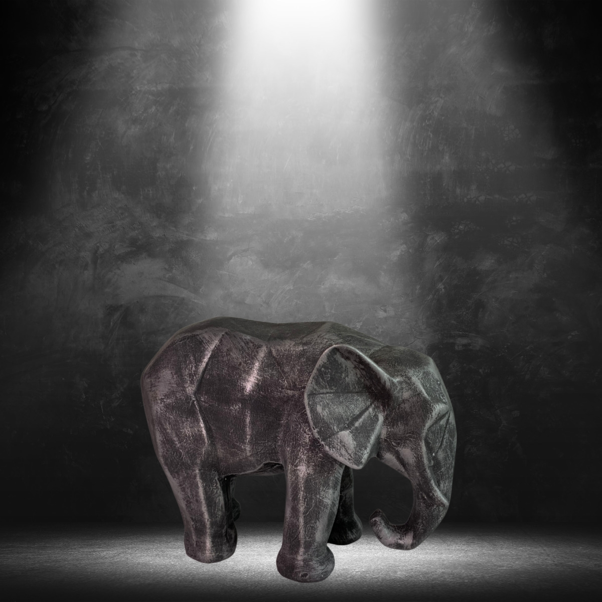 Elefante Decorativo Figura Geometrica Yeso Hogar Gris Decoracion  