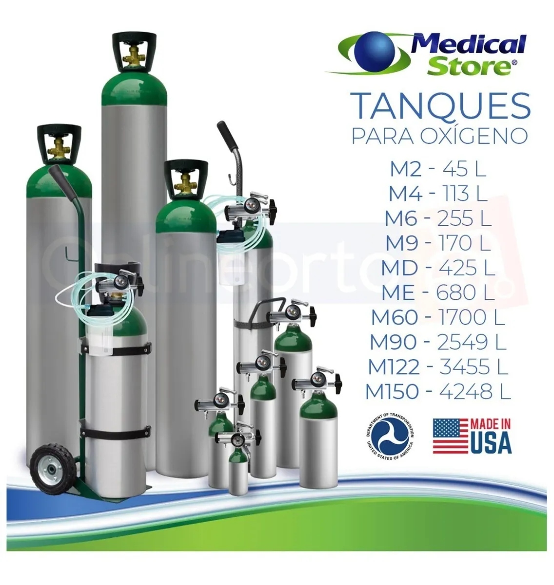Tanque De Oxigeno Kit Completo Md 425 Litros Oxiplus