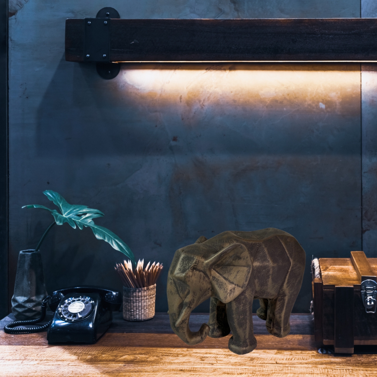 Elefante Figura Decorativa Dorado Elegante Decoracion 