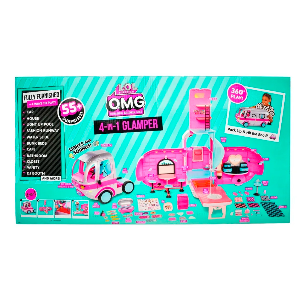 Lol Omg Surprise Camion Glamper Camper 55 Sorpresas 4 En 1