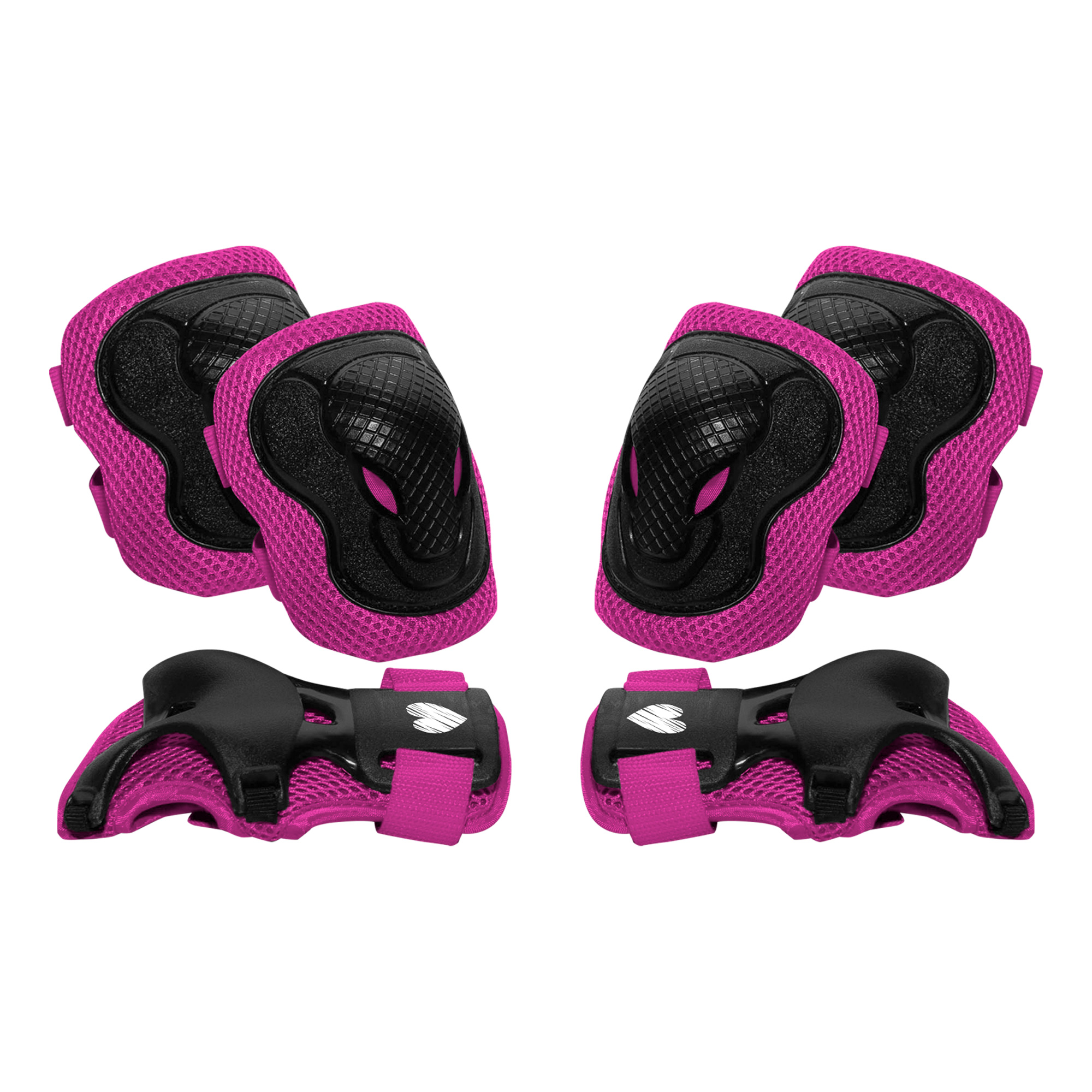 Kit coderas y rodilleras Apache Negro Rosa
