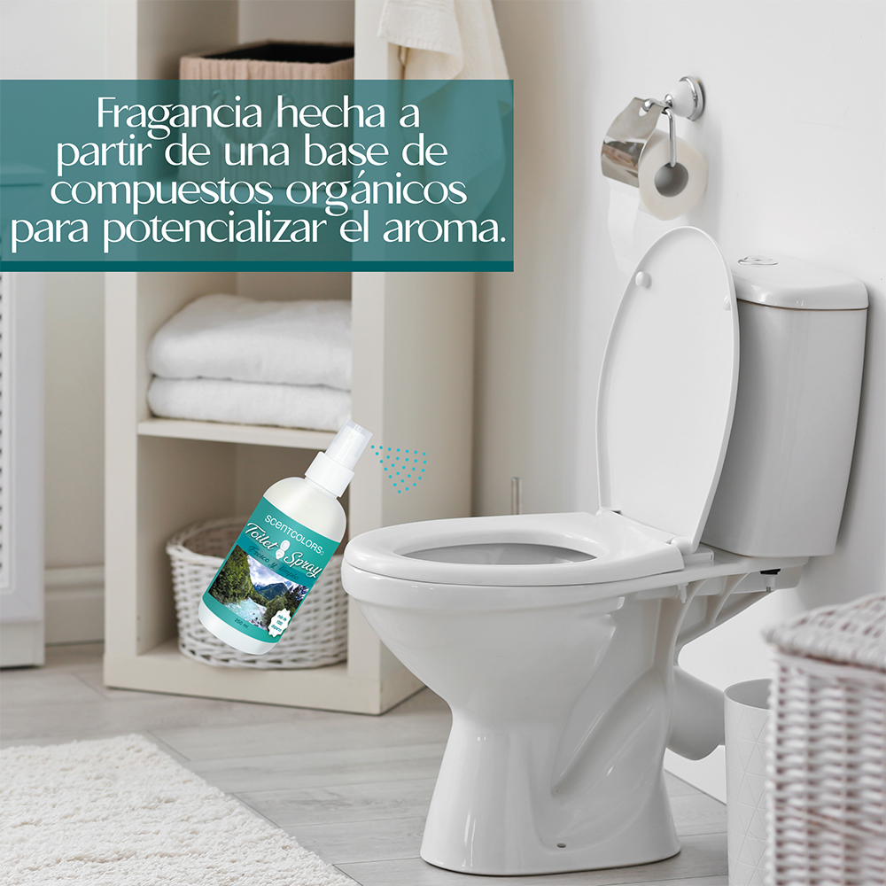 SCENT COLORS - Toilet Spray para antes de ir al baño - 500ml Aromatizante para WC - Bloquea malos olores en el baño no los disimula - Ideal para baños de casa y oficina (500 ml, Fresco y limpio)