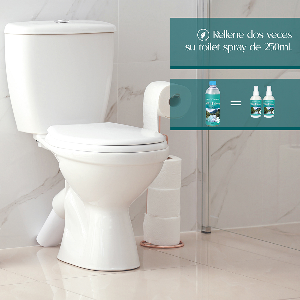 SCENT COLORS - Toilet Spray para antes de ir al baño - 500ml Aromatizante para WC - Bloquea malos olores en el baño no los disimula - Ideal para baños de casa y oficina (500 ml, Fresco y limpio)