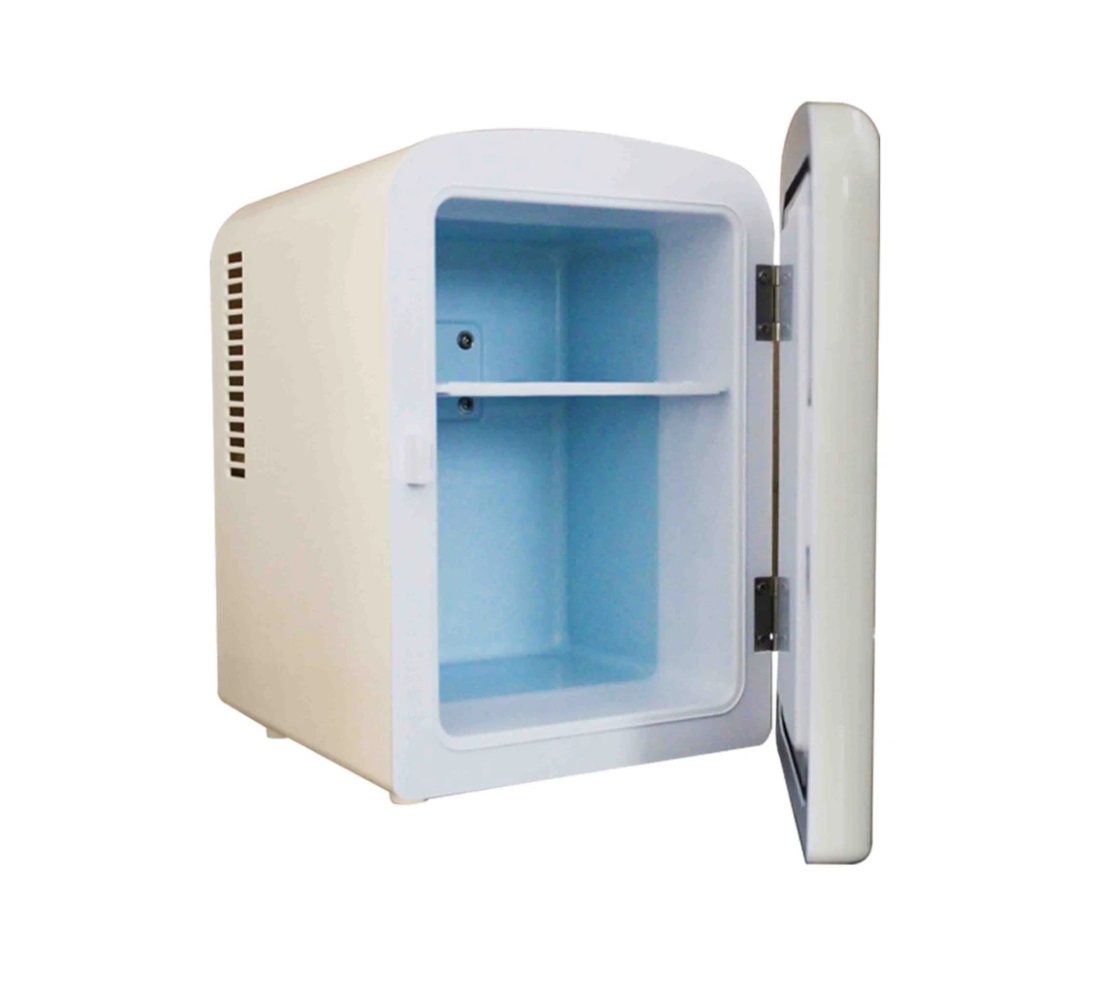 MINI ENFRIADOR DE BEBIDAS TERMOELÉCTRICO MODELO COCA-COLA BLANCO MATE ETCOKERV02, 6 LATAS PARA HOGAR Y AUTOMÓVIL