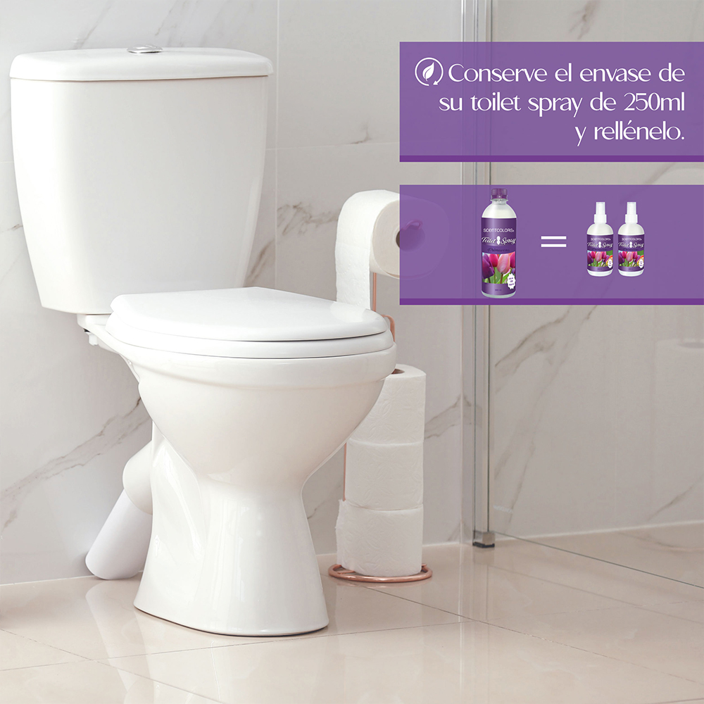 SCENT COLORS - Toilet Spray para antes de ir al baño - 250 ml Aromatizante para WC - Bloquea malos olores en el baño no los disimula - Ideal para baños de casa y oficina (250 ml, Primavera)