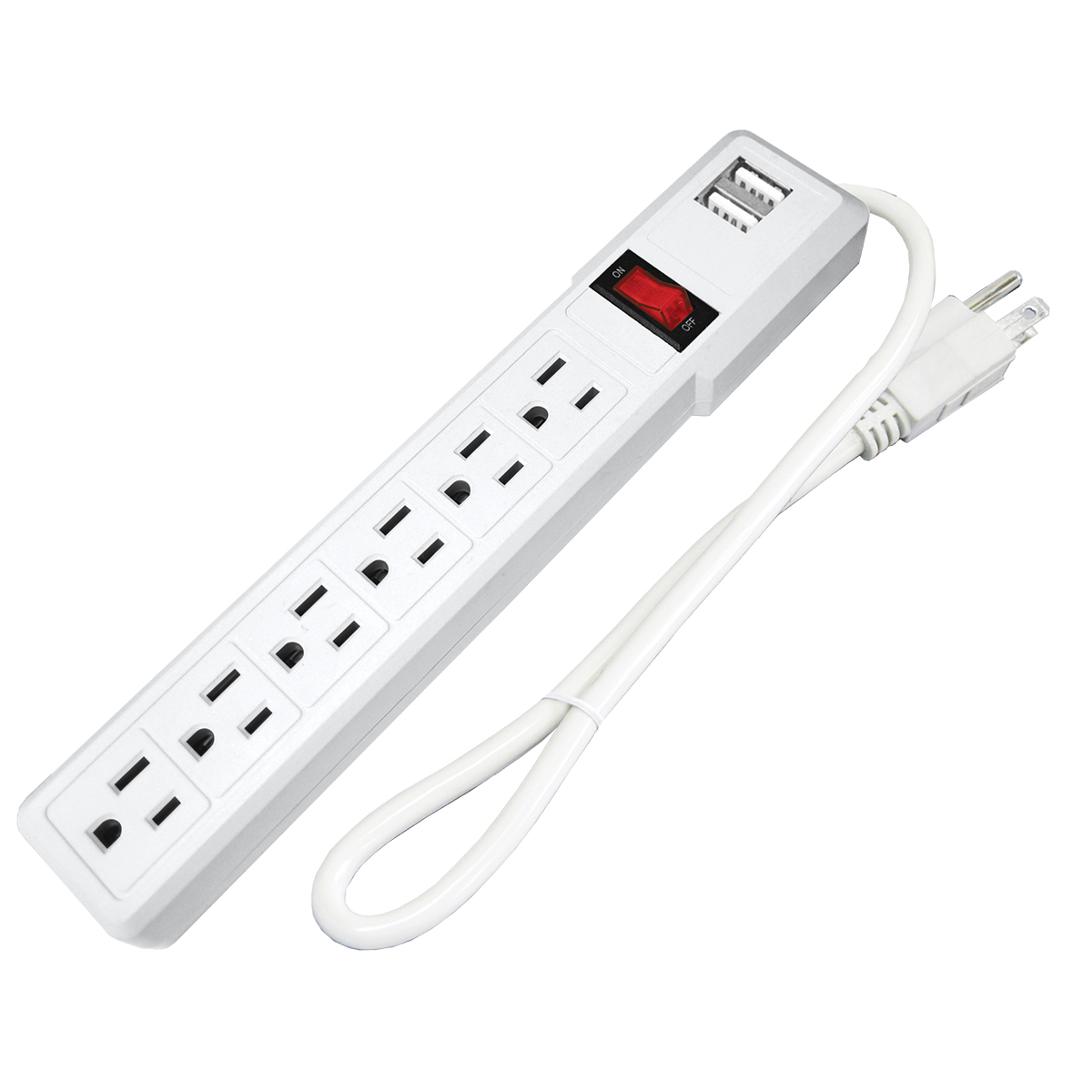 Barra multicontacto c/6 tomas ate. y 2 pto usb marca adir