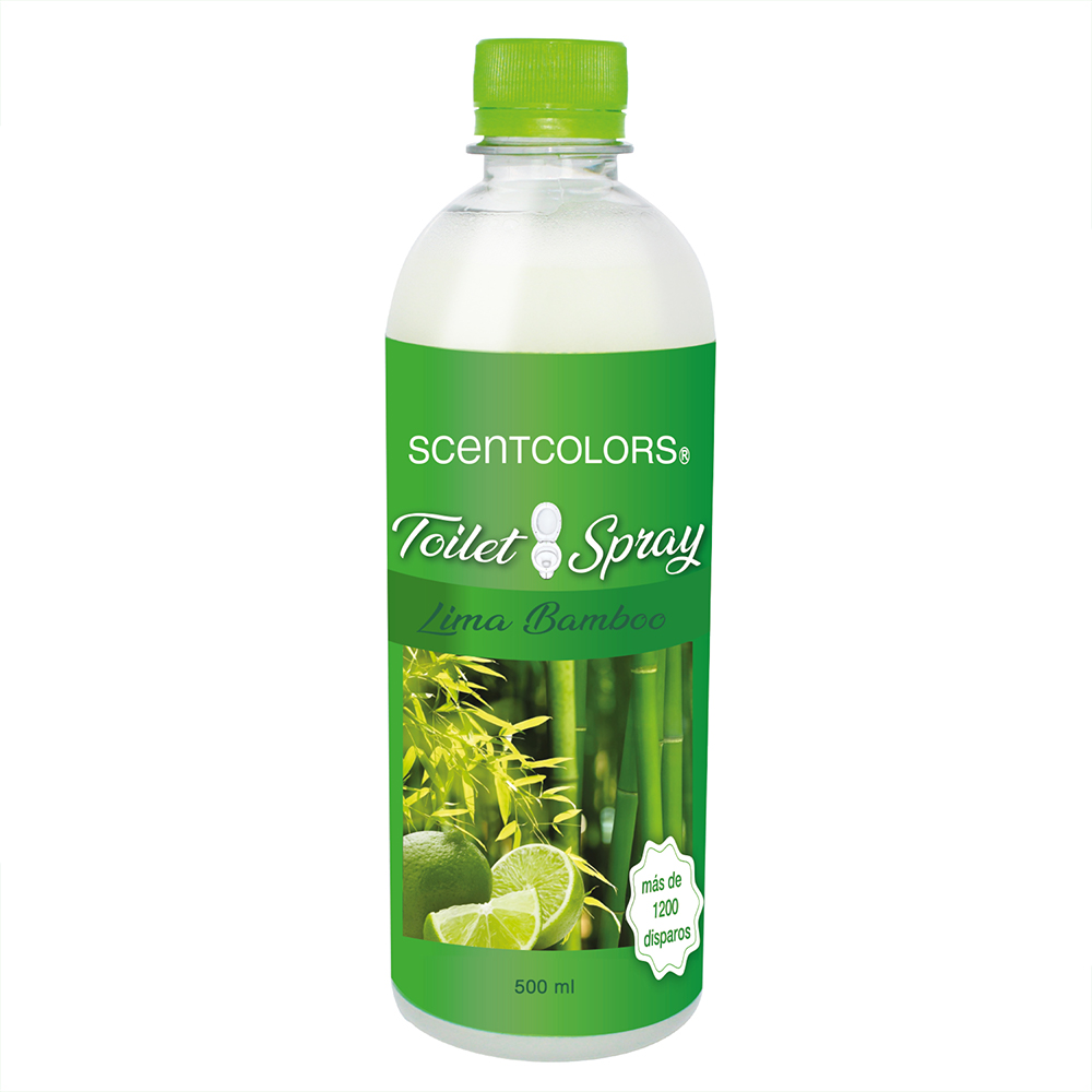 SCENT COLORS - Toilet Spray para antes de ir al baño - 500ml Aromatizante para WC - Bloquea malos olores en el baño no los disimula - Ideal para baños de casa y oficina (500 ml, Lima Bambú)
