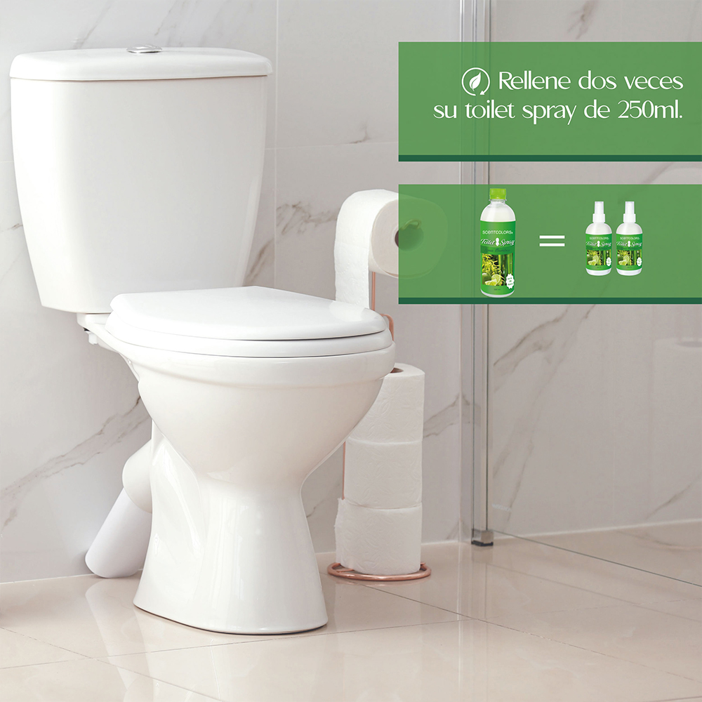 SCENT COLORS - Toilet Spray para antes de ir al baño - 500ml Aromatizante para WC - Bloquea malos olores en el baño no los disimula - Ideal para baños de casa y oficina (500 ml, Lima Bambú)