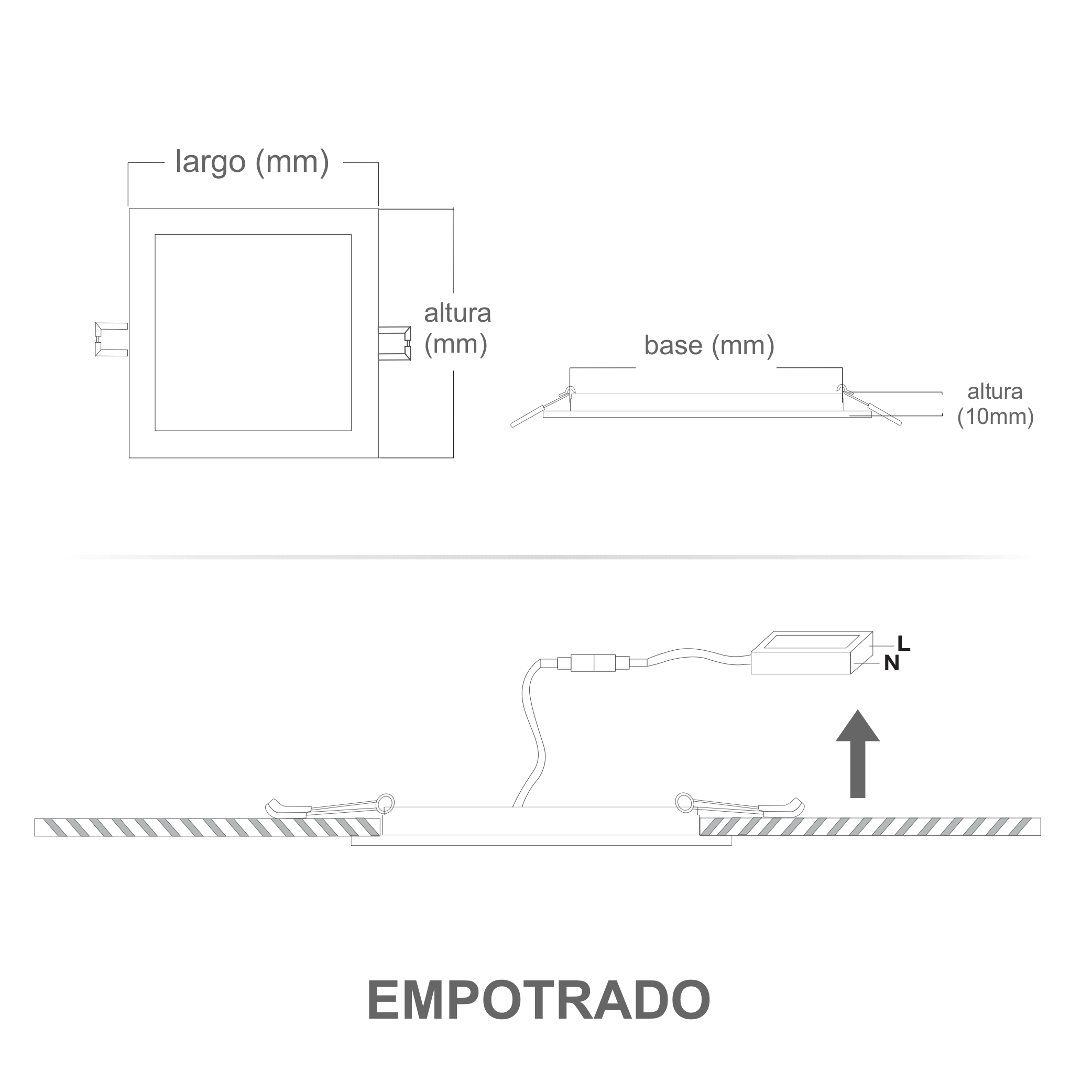 Lampara led de empotrar cuadrada luz cálida 24w marca jwj