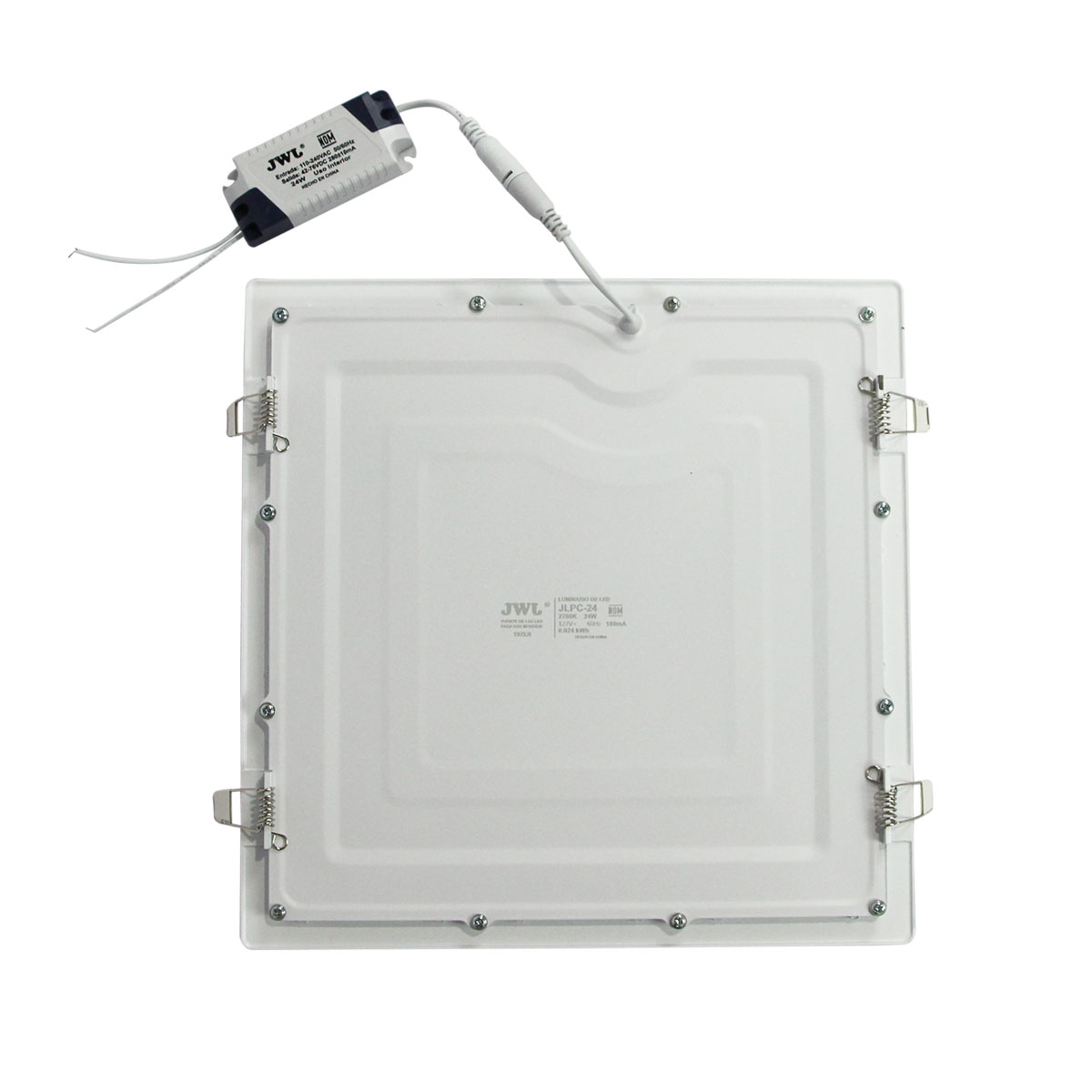 Lampara led de empotrar cuadrada luz cálida 24w marca jwj