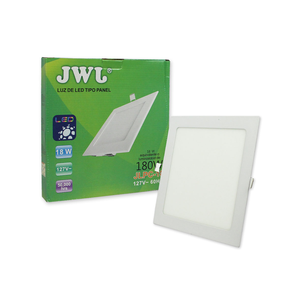 Lampara led de empotrar cuadrada luz cálida 18w marca jwj