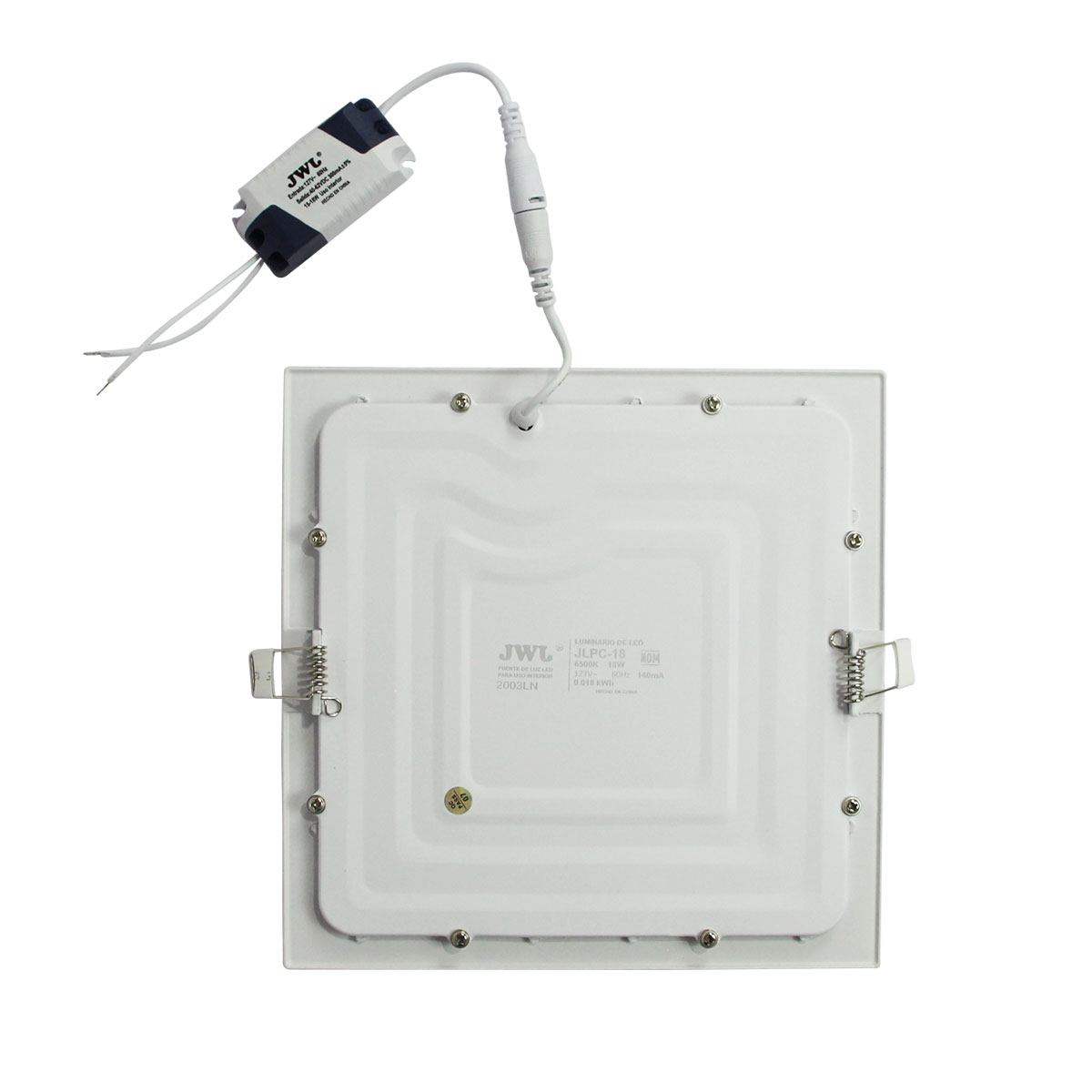 Lampara led de empotrar cuadrada luz cálida 18w marca jwj