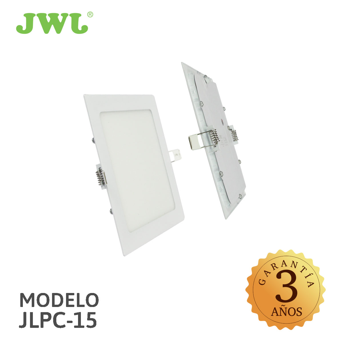 Lampara led de empotrar cuadrada luz cálida 15w marca jwj