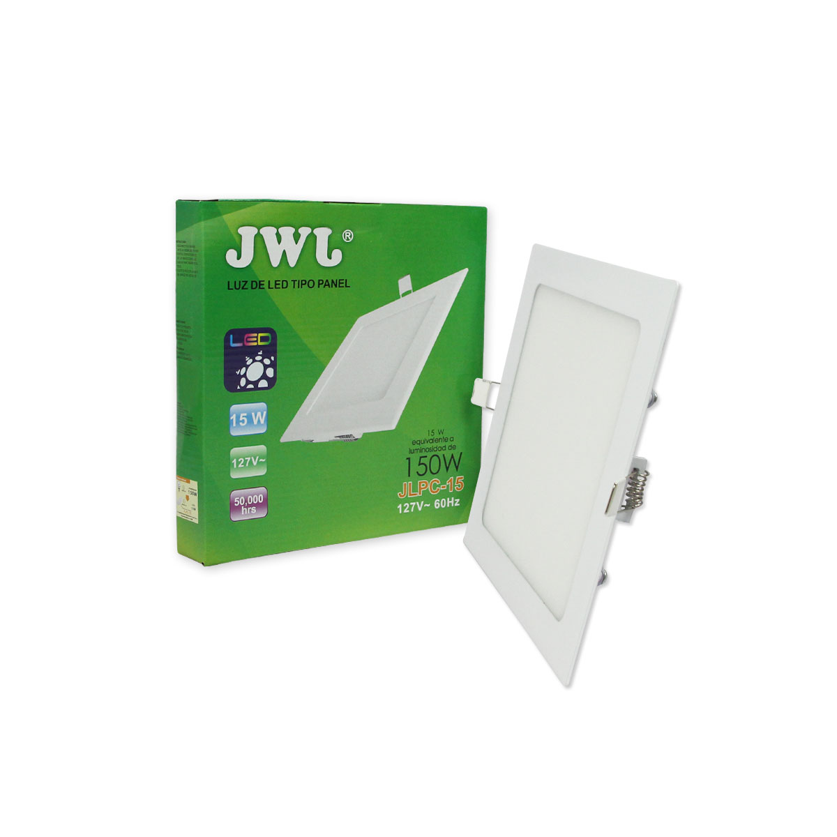 Lampara led de empotrar cuadrada luz cálida 15w marca jwj