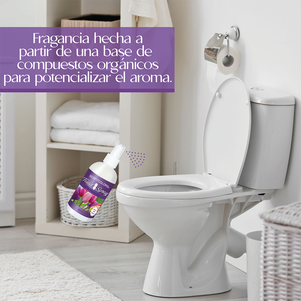 SCENT COLORS - Toilet Spray para antes de ir al baño - 500ml Aromatizante para WC - Bloquea malos olores en el baño no los disimula - Ideal para baños de casa y oficina (500 ml, Primavera)