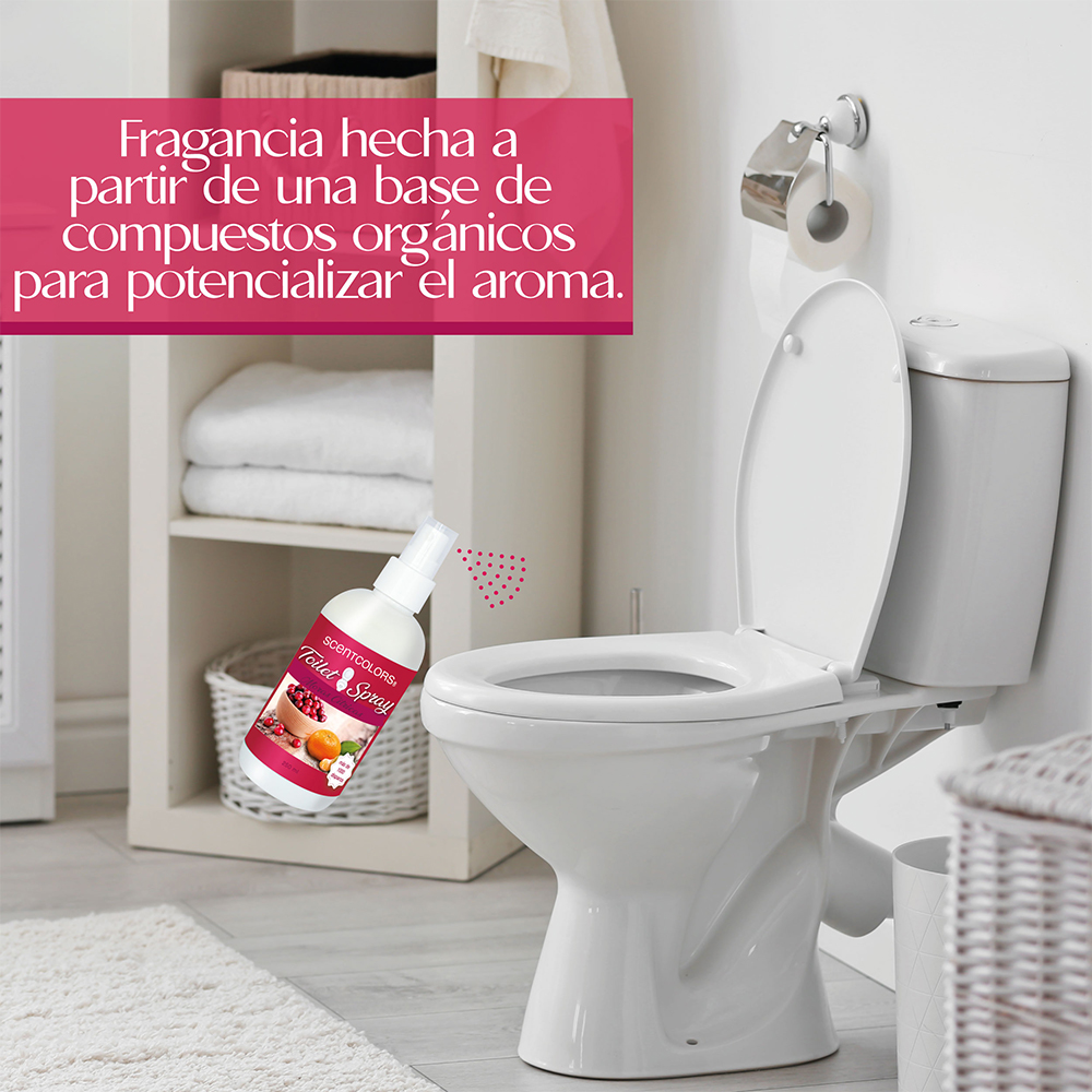 SCENT COLORS - Toilet Spray para antes de ir al baño - 500ml Aromatizante para WC - Bloquea malos olores en el baño no los disimula - Ideal para baños de casa y oficina (500 ml, Moras Citricas).
