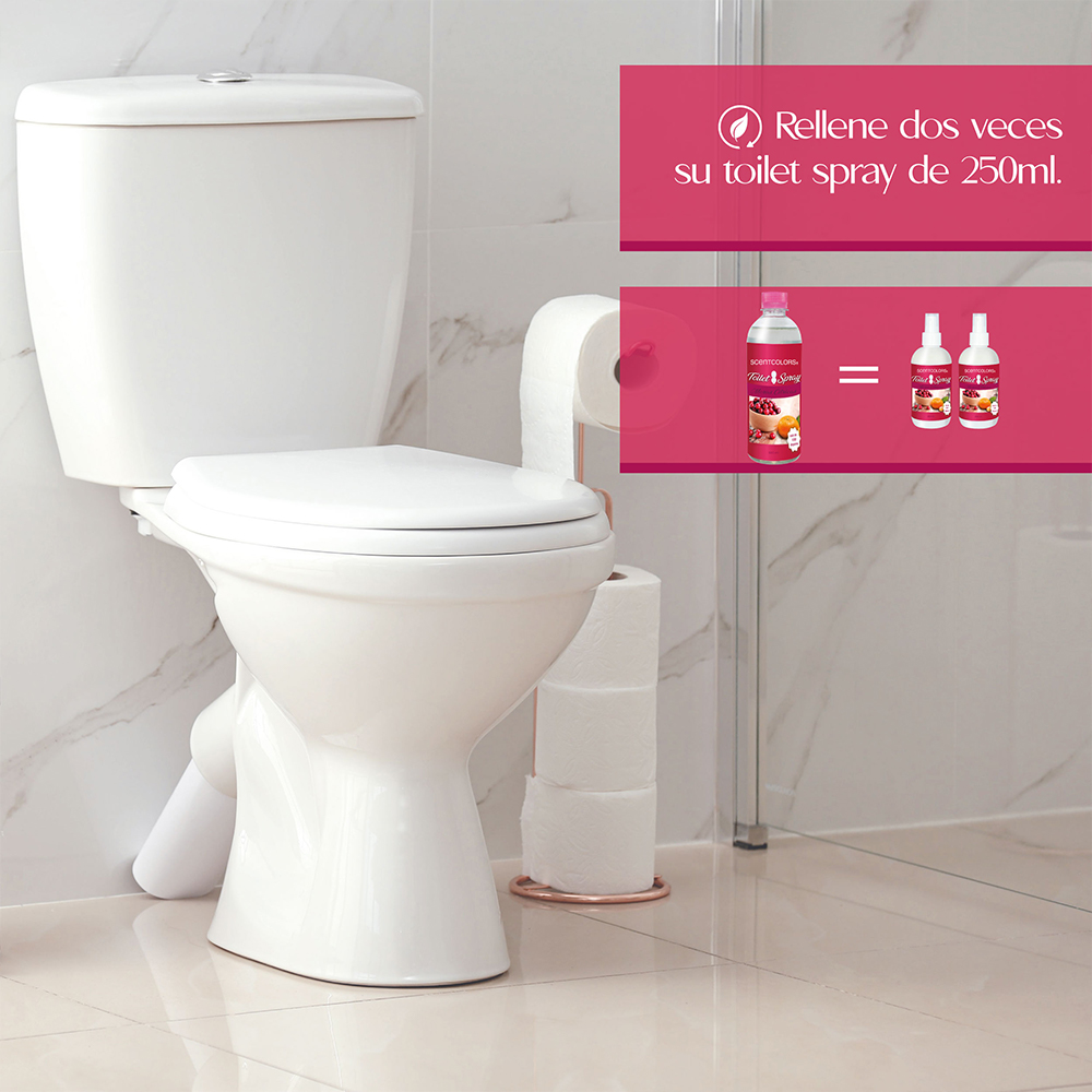SCENT COLORS - Toilet Spray para antes de ir al baño - 500ml Aromatizante para WC - Bloquea malos olores en el baño no los disimula - Ideal para baños de casa y oficina (500 ml, Moras Citricas).