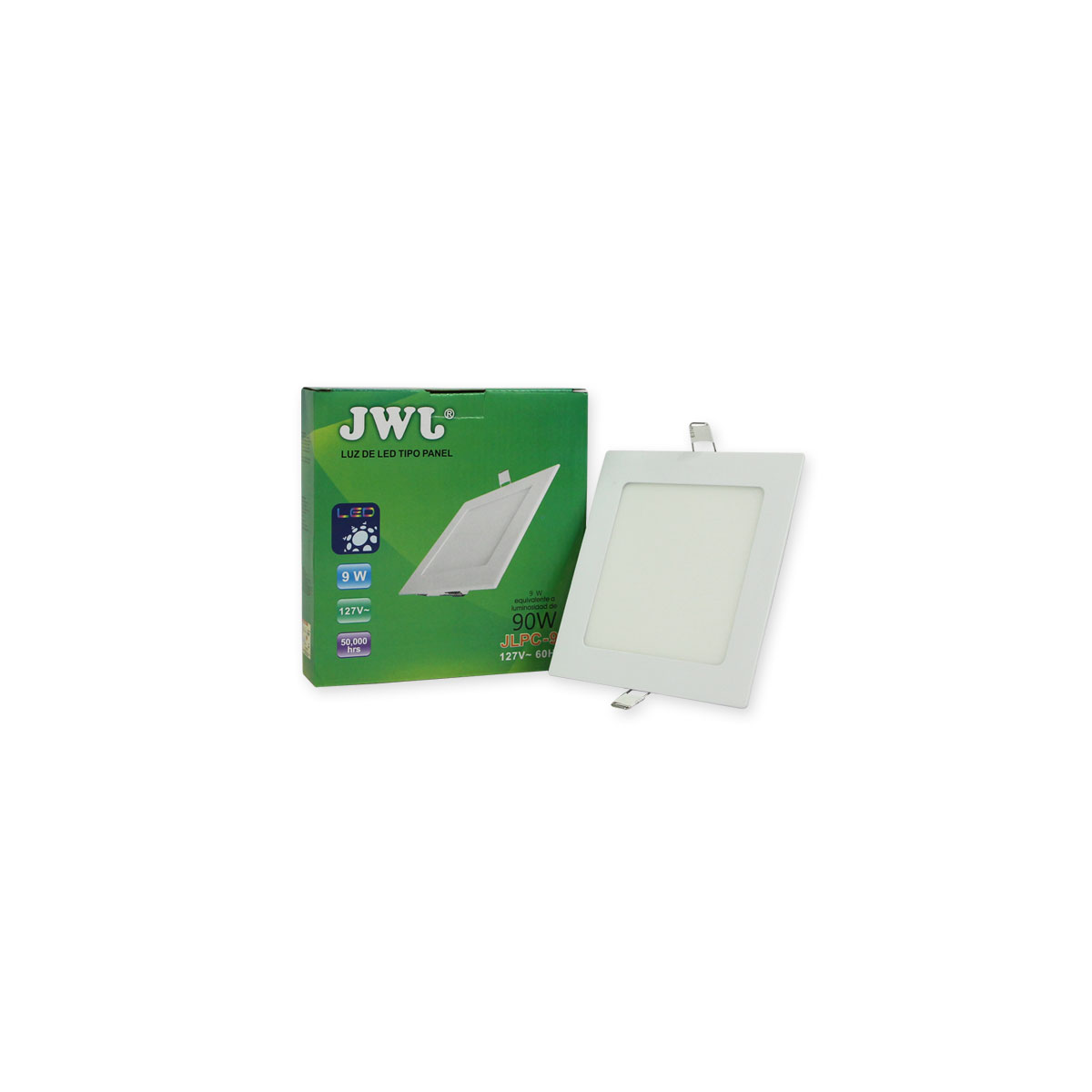 Lampara led de empotrar cuadrada luz blanca 9w marca jwj