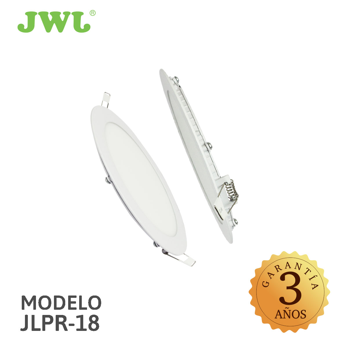 Lampara led de empotrar redonda luz cálida 18w marca jwj