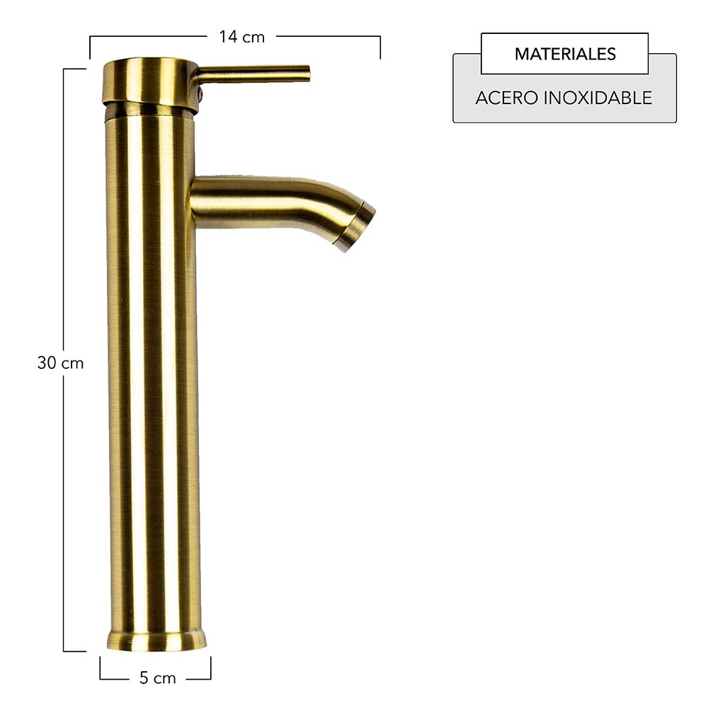 Cnx Mezcladora Monomando Para Lavabo Color Dorado