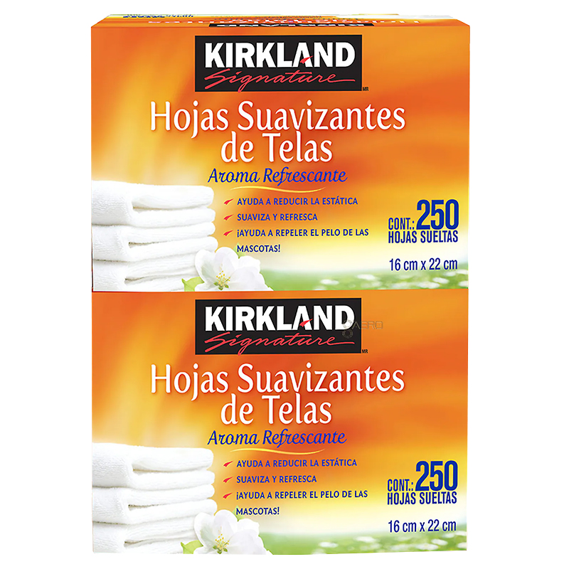 Toallas Para Secadora Suavizantes De Tela Kirkland 500 Hojas 