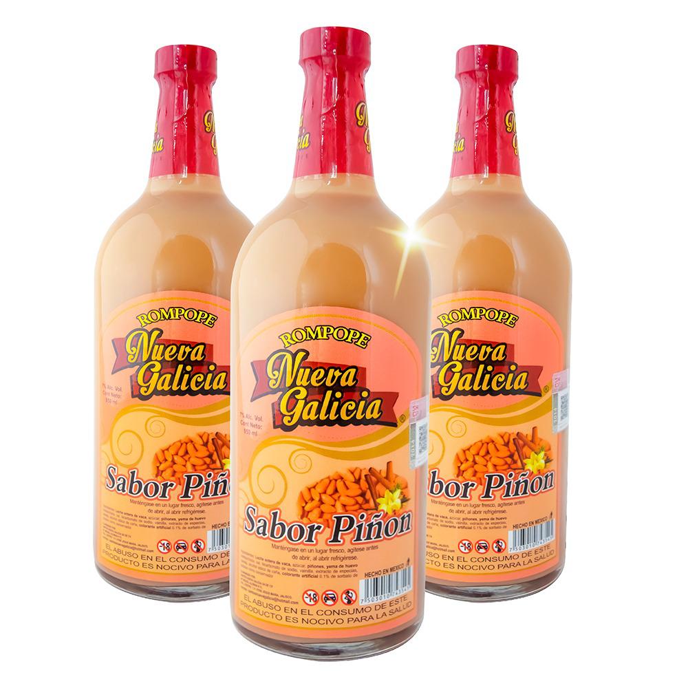 TriPack Rompope Nueva Galicia Piñon 950ml C/u