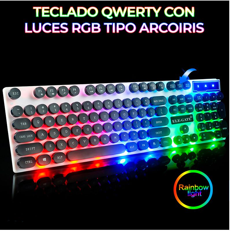 Kit Teclado Mouse Gamer Luz Led RGB iluminado LO MEJOR PARA TUS JUEGOS