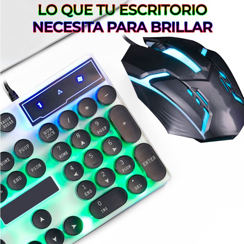 Kit Teclado Mouse Gamer Luz Led RGB iluminado LO MEJOR PARA TUS JUEGOS