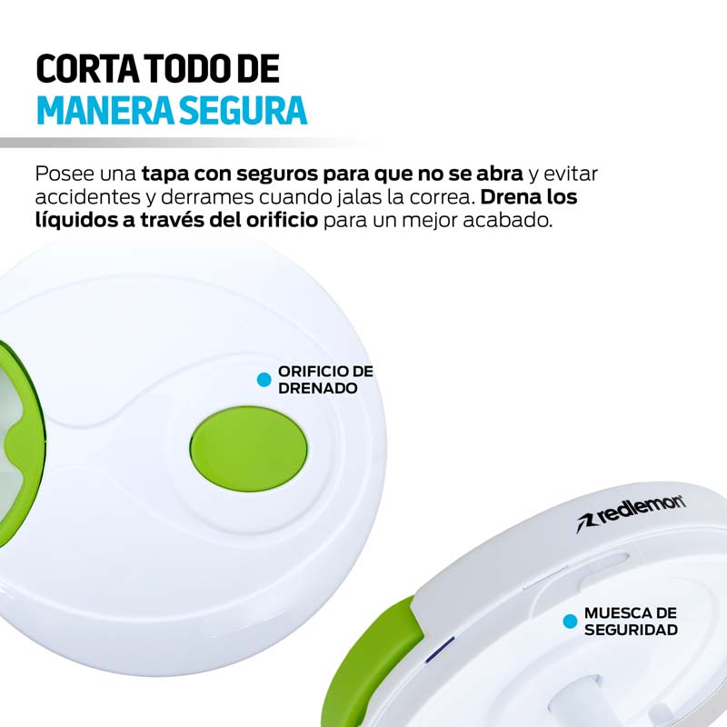 Procesador de Alimentos Manual Cortador de Verduras Picador 400 ml Redlemon